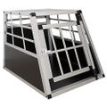 Sam´s Pet Alu Hundetransportbox M - 69×54×51 cm - Auto Hundebox robust & pflegeleicht – Gittertür verschließbar – Aluminium Transportbox für Hunde
